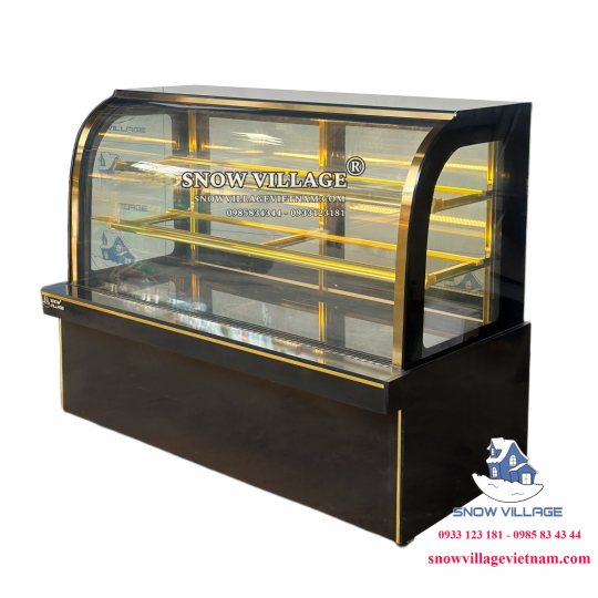 Tủ bánh kem kính cong 1.8m 3 tầng