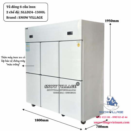 Tủ đông 6 cửa inox Coil SLLDZ4-1300L