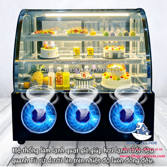 Tủ bánh kính cong 3 tầng 1.2m GB-300-4L