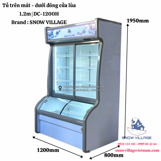 Tủ trưng bày trên mát-dưới đông DC-1200H