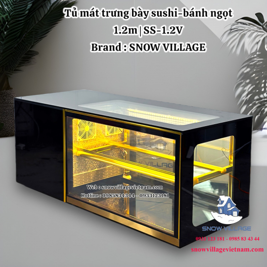 Tủ mát trưng bày sushi - bánh ngọt 1.2m SS-1.2V