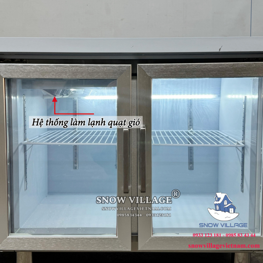 Bàn mát 2 cửa kính 1.2m Quạt lạnh PLO.18L2Q