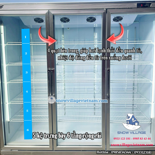 Tủ mát 3 cửa kính cao cấp LC-1860FA