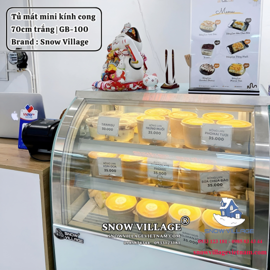 Tủ mát mini kính cong 70cm trắng GB-100