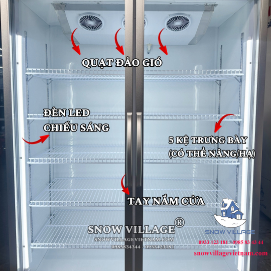 Tủ mát 2 cửa kính 