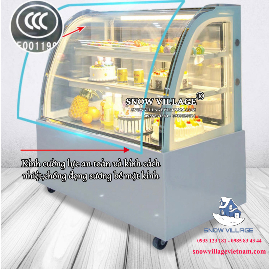 Tủ bánh kính cong 3 tầng 1.2m GB-300-4L