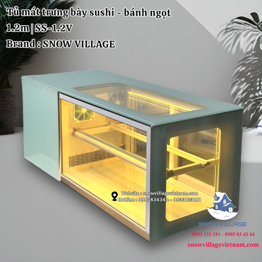 Tủ mát trưng bày sushi - bánh ngọt 1.2m SS-1.2V