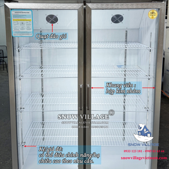 Tủ mát inox 2 cửa LC-1200CF