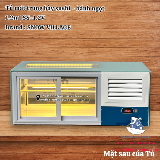 Tủ mát trưng bày sushi - bánh ngọt 1.2m SS-1.2V