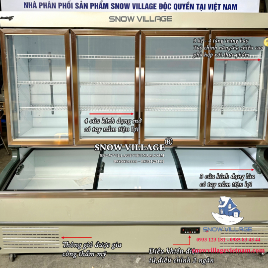 Tủ trên mát dưới đông siêu thị LMD-2218QK