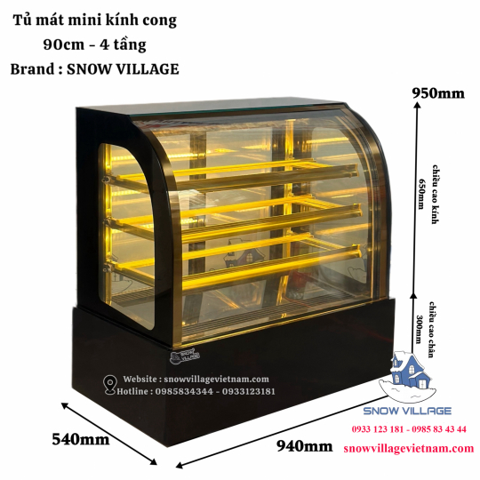 Tủ mát mini kính cong 4 tầng GB-120.Z4