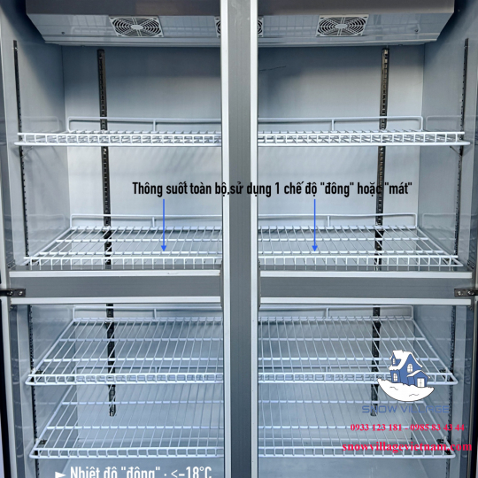 Tủ đông 4 cánh inox quạt lạnh SLLDZ4-820LD