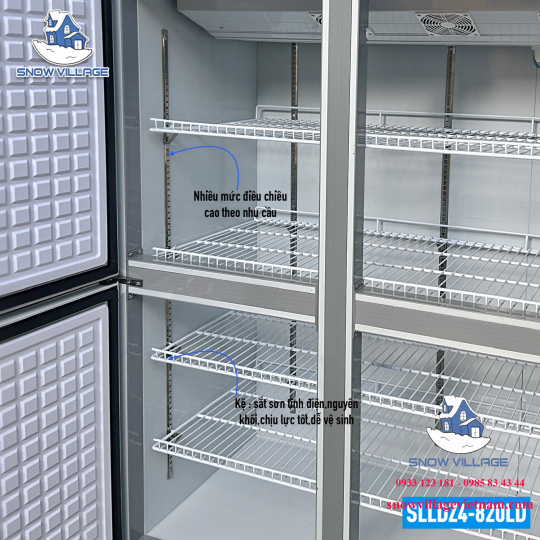 Tủ đông 4 cánh inox quạt lạnh SLLDZ4-820LD