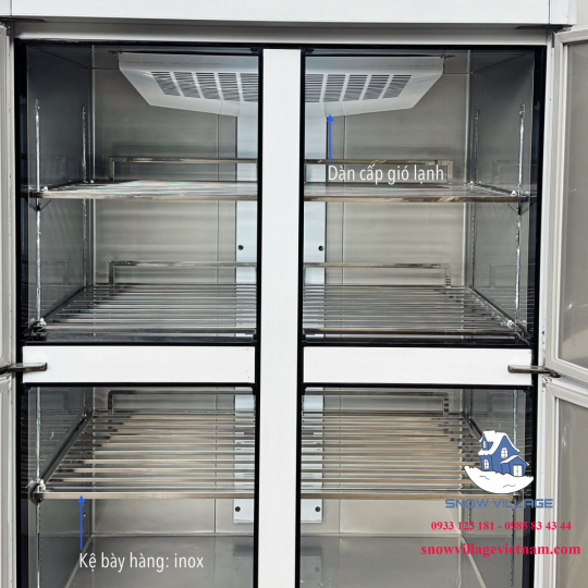 Tủ đông mát 4 cánh inox 950L