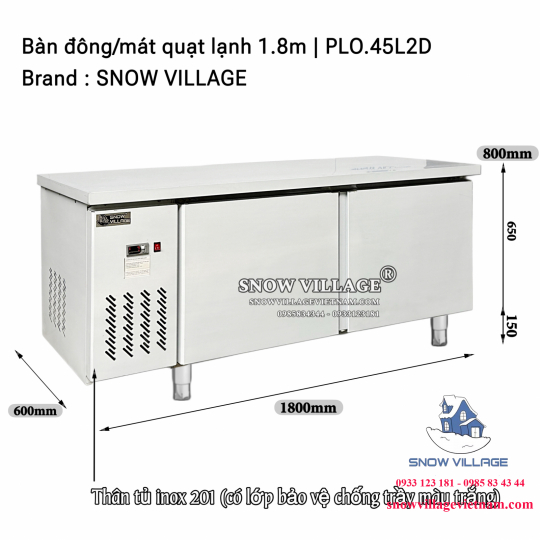 Bàn đông/mát quạt lạnh 1.8m PLO.45L2D