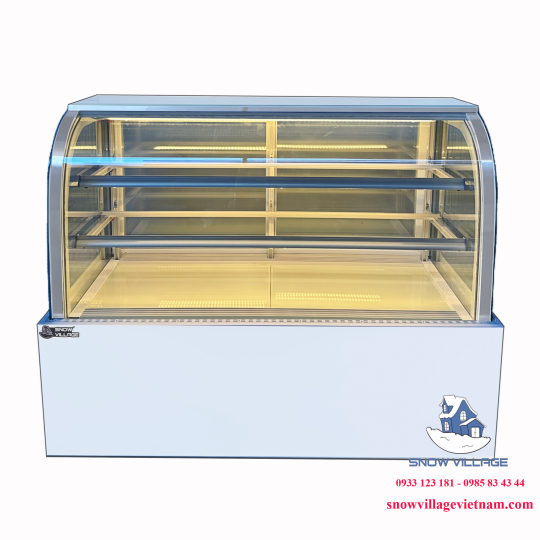 Tủ bánh kem kính cong 1.5m 3 tầng