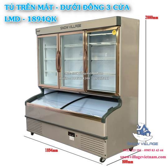 Tủ trên mát dưới đông siêu thị LMD-1894QK