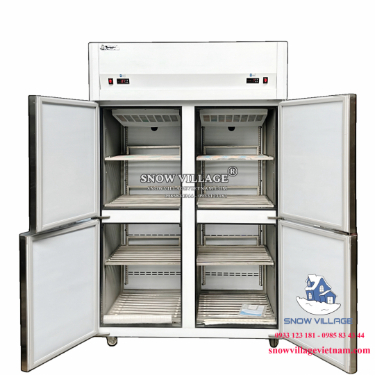 Tủ đông mát 4 cánh inox 304