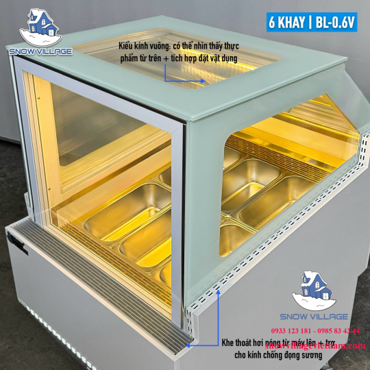 Tủ trưng bày kem tươi 6 khay BL-0.6V