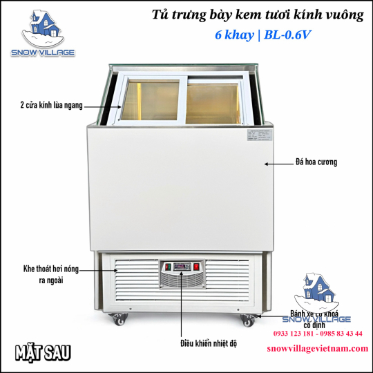 Tủ trưng bày kem tươi 6 khay BL-0.6V