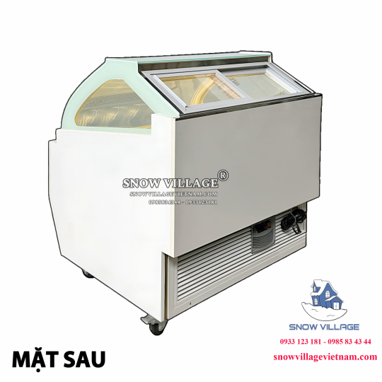 Tủ đông trưng bày kem kính cong 12 khay BL-1.2