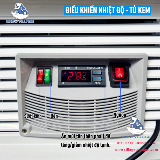 Tủ trưng bày kem kính cong 16 khay BL-1.6