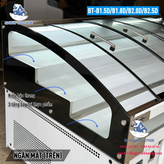 Tủ trưng bày trên mát-dưới đông (dạng nằm) BT-B1.8D