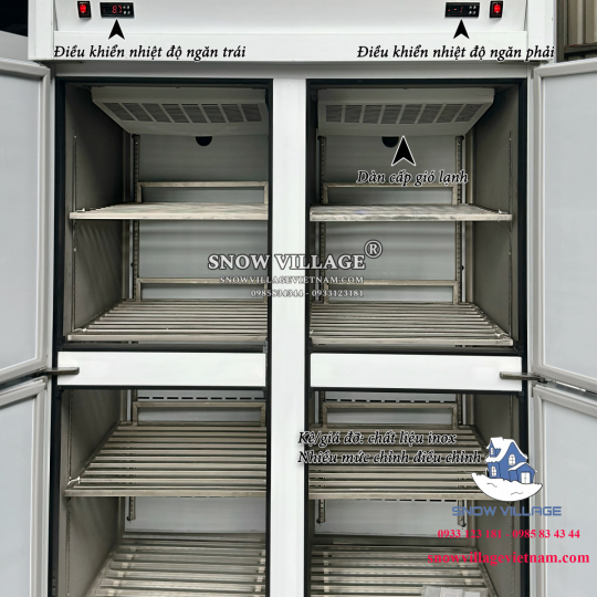 Tủ đông 4 cửa inox 304