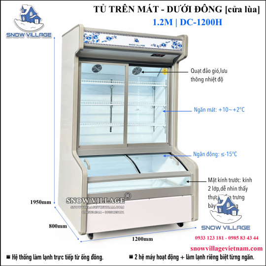 Tủ trưng bày trên mát-dưới đông DC-1200H