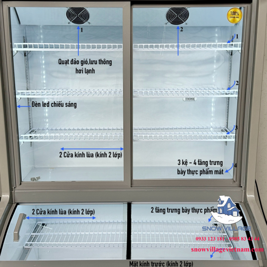 Tủ trưng bày trên mát-dưới đông DC-1200H