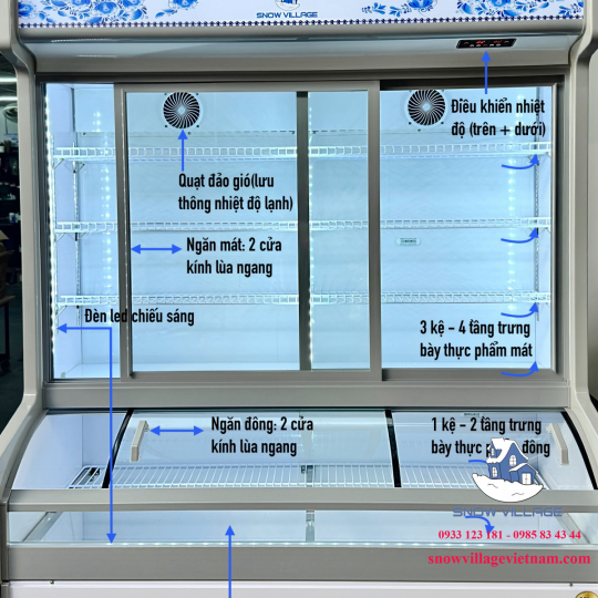 Tủ trưng bày trên mát-dưới đông DC-1600H