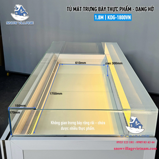 Tủ mát trưng bày siêu thị không cửa 1.8m KDG-1800VN