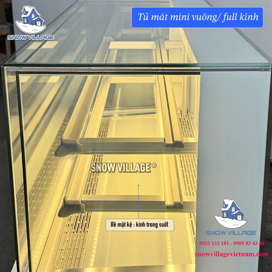 Tủ mát mini vuông full kính 90cm DG-120V