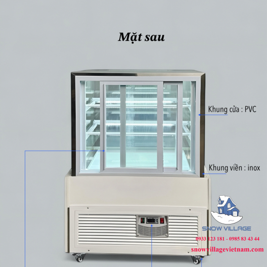 Tủ bánh kem thiết kế 90cm 3 tầng DG-900