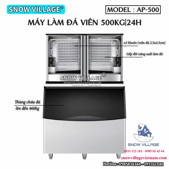 Máy làm đá 500kg/24h AP-500