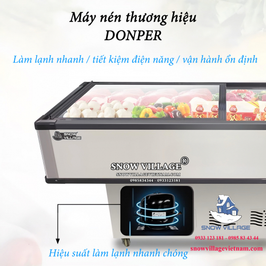 Tủ đông trưng bày cửa trên SD/SC-1800