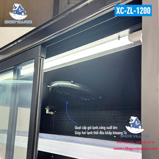 Tủ mát siêu thị 2 cửa kính lùa 1.2m XC-ZL-1200
