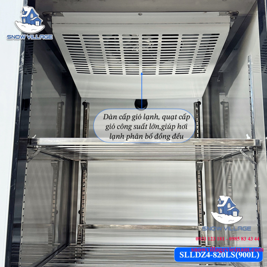 Tủ nửa đông + nửa mát 4 cánh inox 900L SLLDZ4-820LS