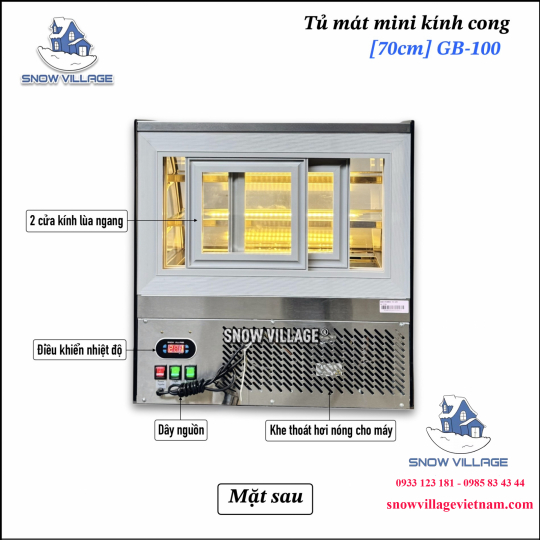 Tủ mát để bàn kính cong 70cm GB-100