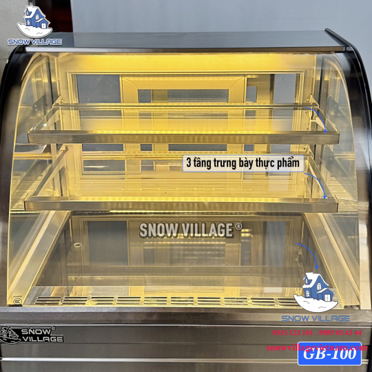 Tủ mát để bàn kính cong 70cm GB-100