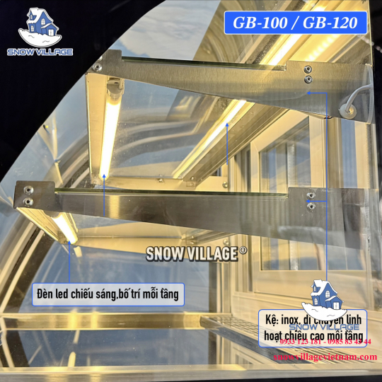 Tủ mát để bàn kính cong 70cm GB-100