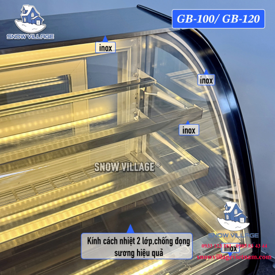 Tủ mát để bàn kính cong 90cm GB-120