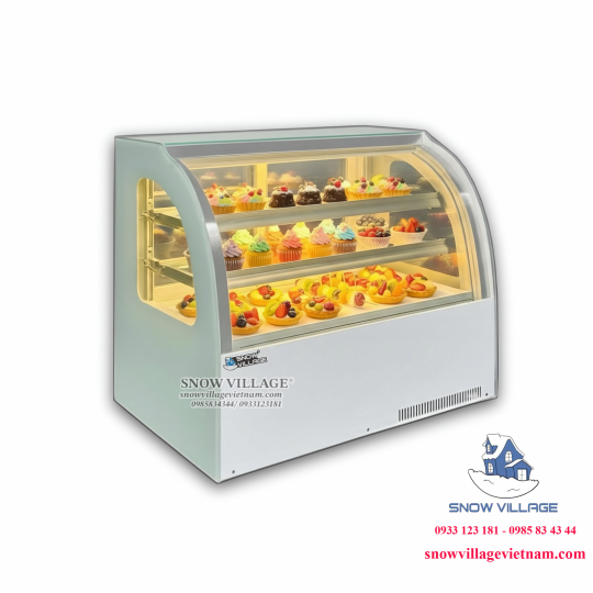 Tủ mát mini kính cong 90cm trắng GB-120