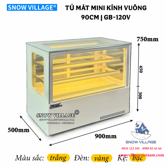 Tủ mát để bàn kính vuông 90cm GB-120V