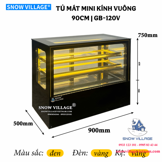 Tủ mát để bàn kính vuông 90cm GB-120V