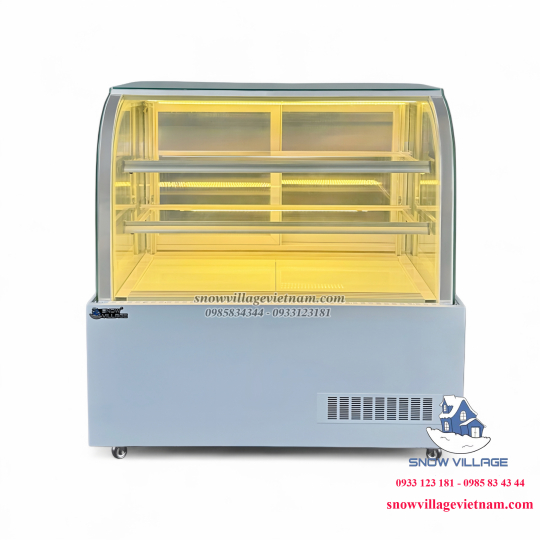 Tủ bánh kem kính cong 1.2m 3 tầng