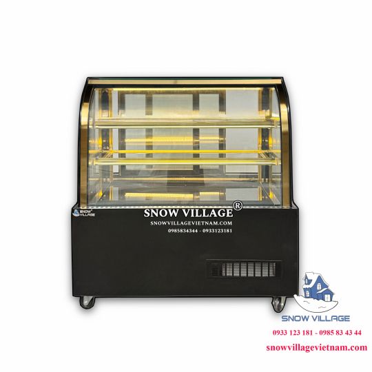Tủ bánh kem kính cong 1.2m 3 tầng