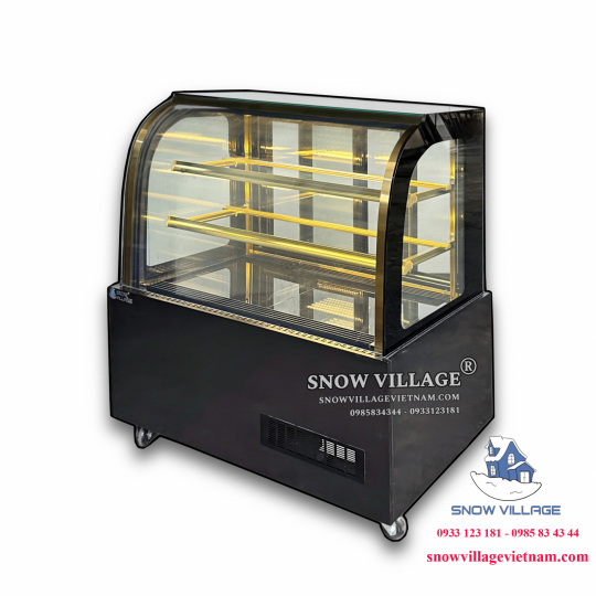 Tủ bánh kem kính cong 1.2m 3 tầng