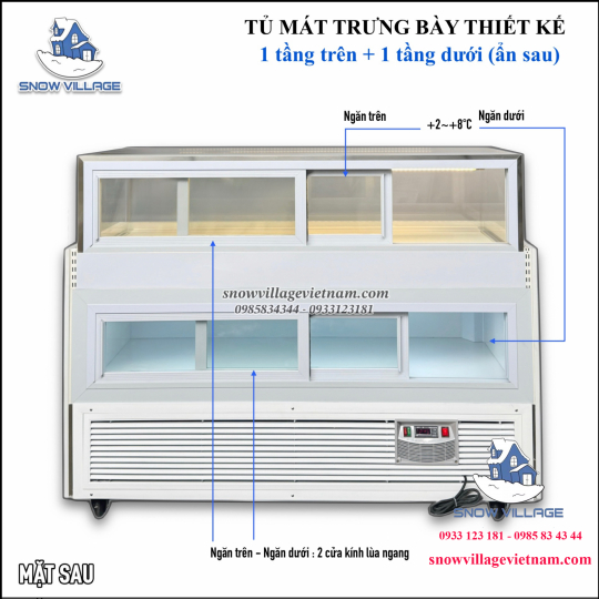 Tủ bánh kem thiết kế 1 tầng 1.2m GB-300-4L.Z1
