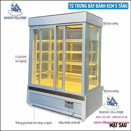 Tủ bánh 5 tầng 1.5m (Dàn lạnh trên) GB-350-4L.Z5 